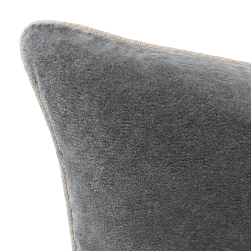 Harriet Pillow Cover & Insert, Dark Gray, Square 22"