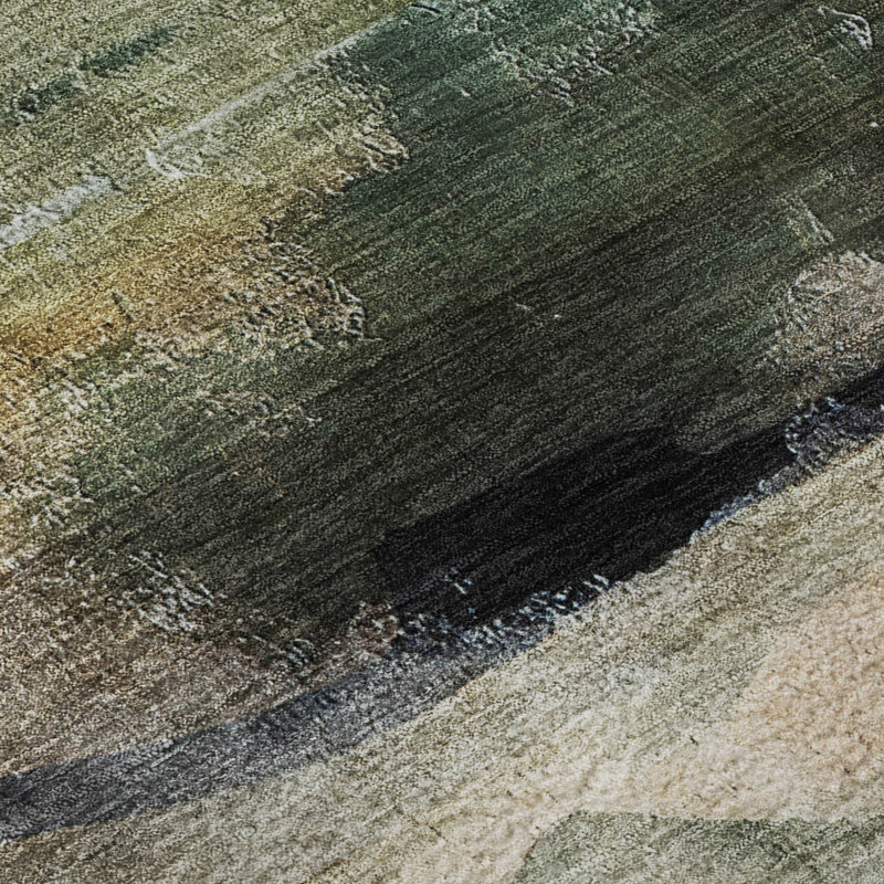 Premium Machine Washable Mayfield Abstract Rug, Green, 8' Round