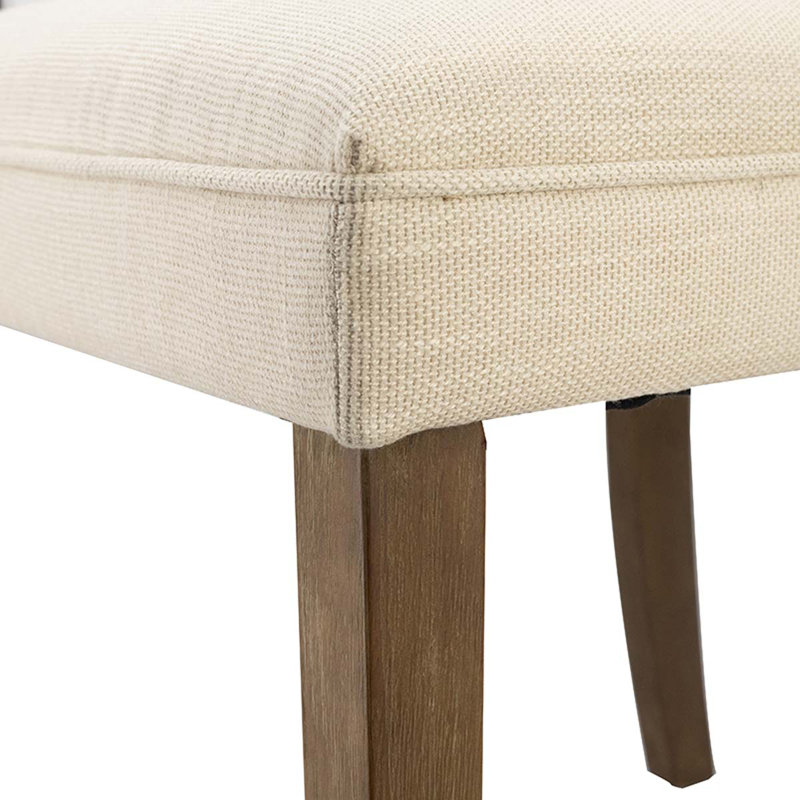 Chaise parsons en tissu Pegfair, Crème