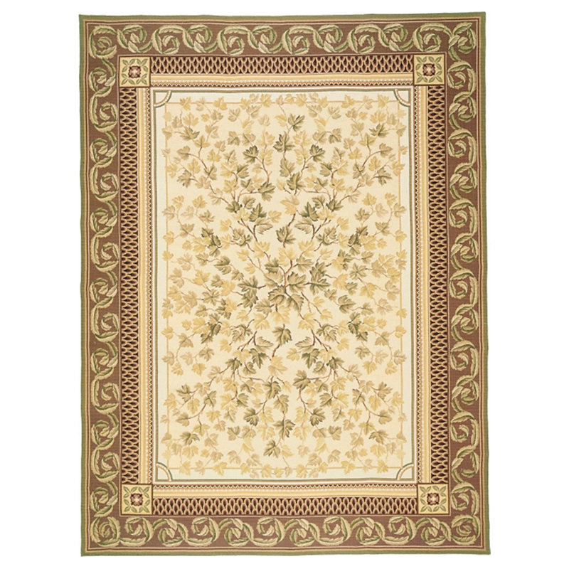 Wool Floral Area Rug, Rectangle 10'4" x 14'