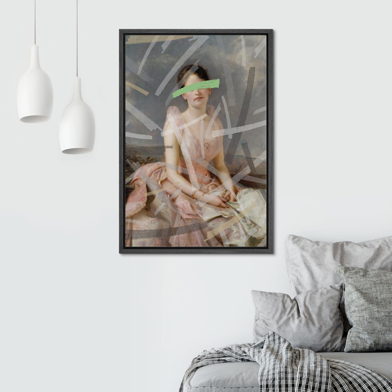 "Portrait de filles victoriennes", Cadre flottant noir, H 24 po x l 16 po