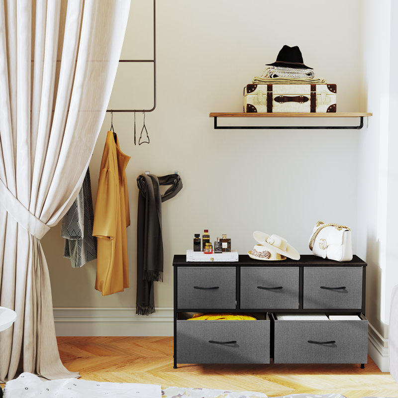 Riebling 5 Drawer Storage Drawer, Gray
