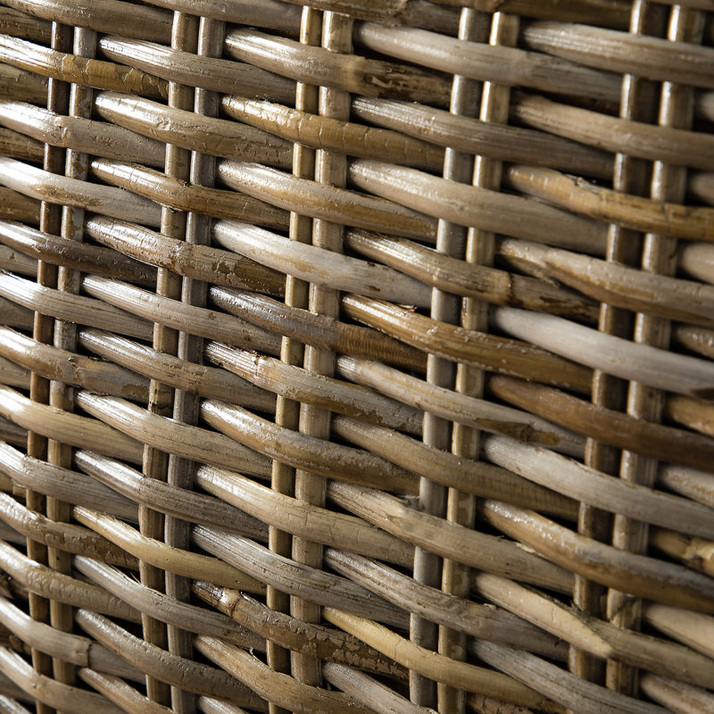 Boatwright Rattan Panel Headboard wiht Solid Wood Legs, King