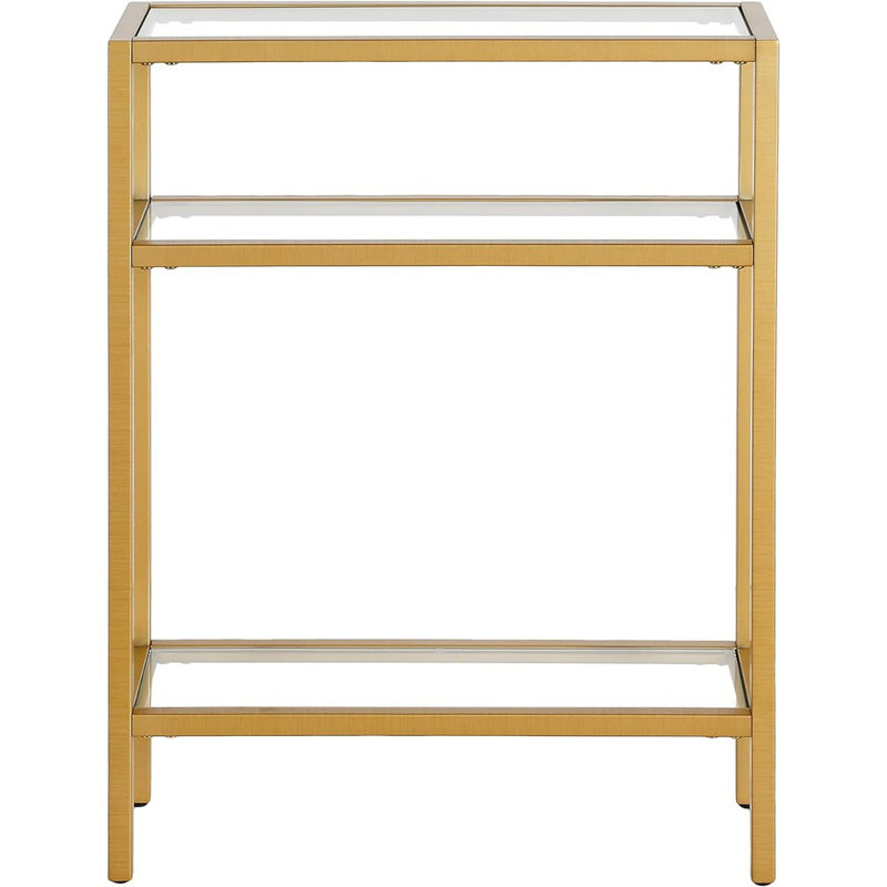Console rectangulaire de 22 po de largeur en laiton, table d'entrée, table d'appoint pour le salon, couloir