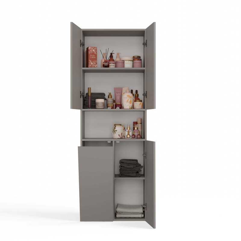 Robertine Freestanding Linen Cabinet, Grey