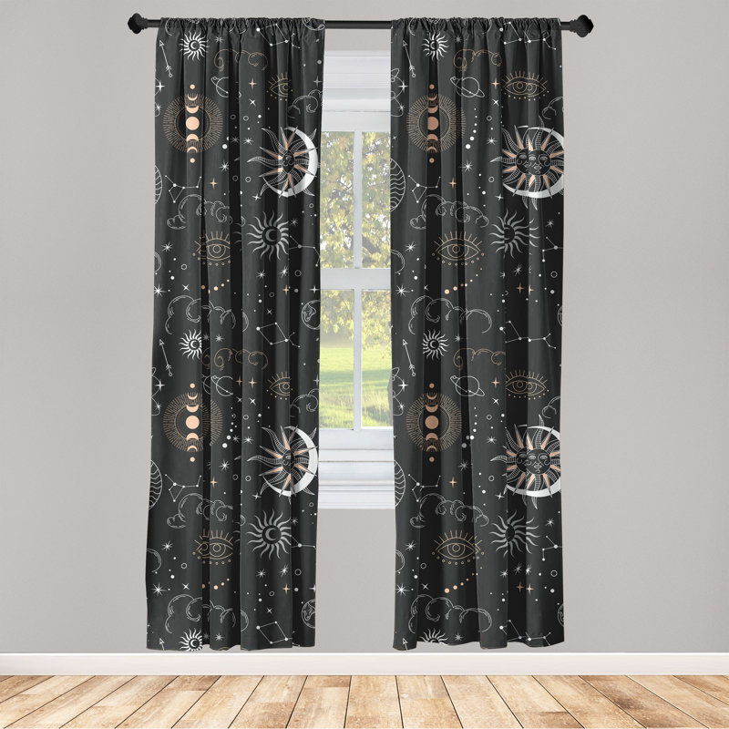 Annelieke Semi Sheer Curtain Pair, 28" W x 84" H