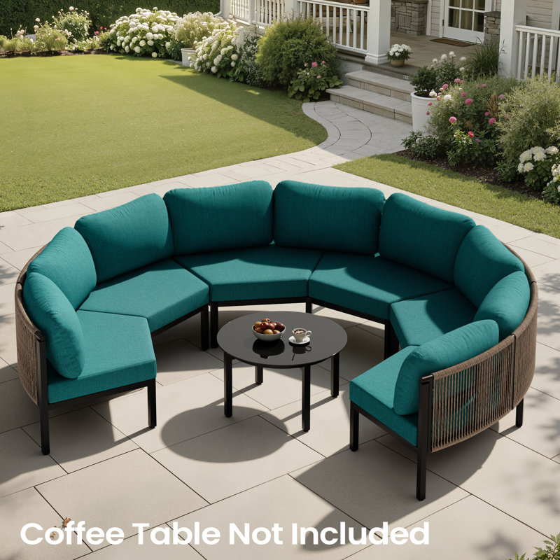 Ensemble de canapé modulaire d'extérieur en aluminium , Malachite, 6