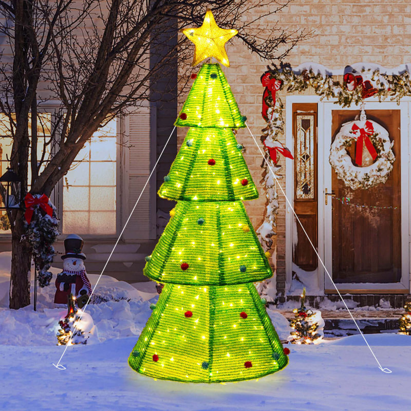  Décoration de Noël 6,2 pi avec 200 lumières DEL intégrées
