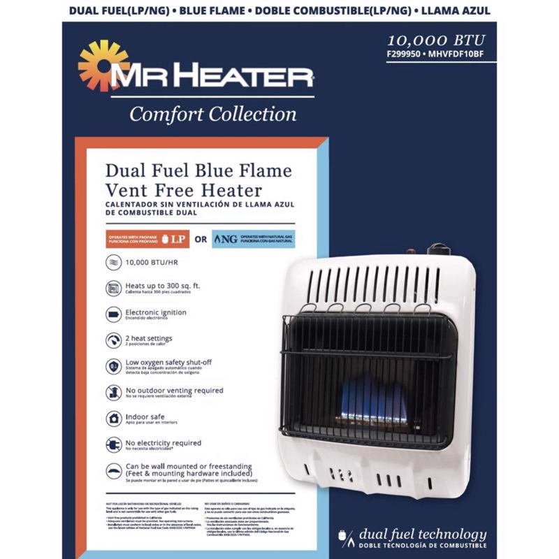 Mr. Heater Comfort Collection 200 sq ft 10000 BTU Natural Gas/Propane Wall Heater