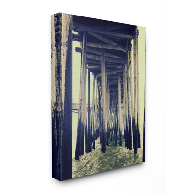 " Wind Waves Under Distressed Pier Antique Scene " by Ashley Calhoun