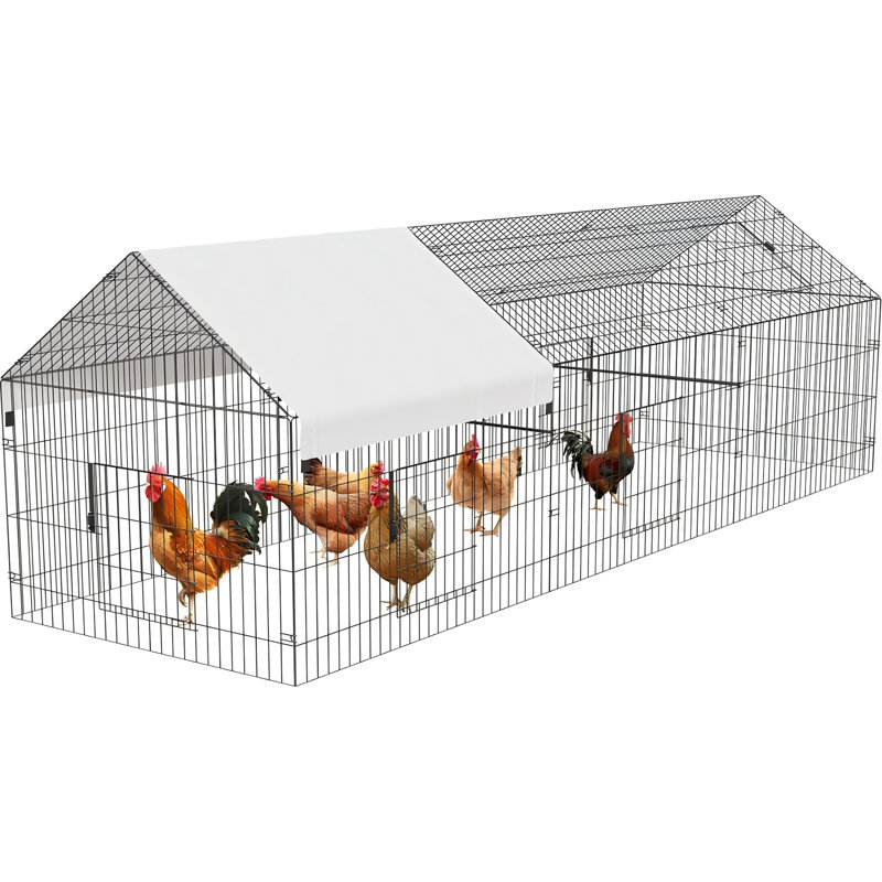 Poulailler d'extérieur en fil métallique, H 39,37 po x l 39,37 po x P 86,61 po