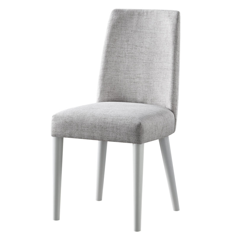 Chaise grise en tissu et pieds gris
