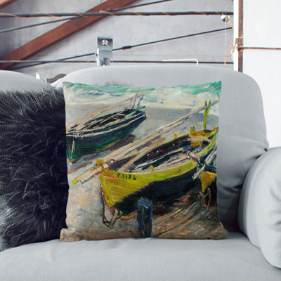 Three Fishing Boats Scatter Cushion with Filling