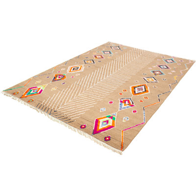 Aureana One-of-a-Kind 8'10" X 12'6" New Age Wool Area Rug in Tan