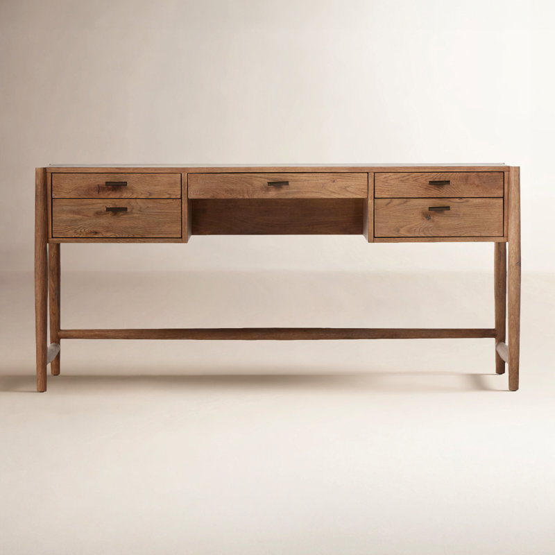 Cayenne Solid Wood Writing Desk, Weathered Oak