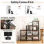 Aniah 130cm H x 115cm W Metal Step Bookcase