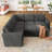 Honbay L Shaped Sleeper Sectional Sofa Couch With Storage Seat Beige-117494801