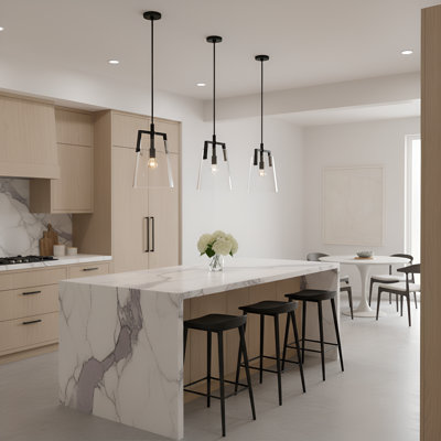Crofton 1 Light Kitchen Pendant With Clear Shade