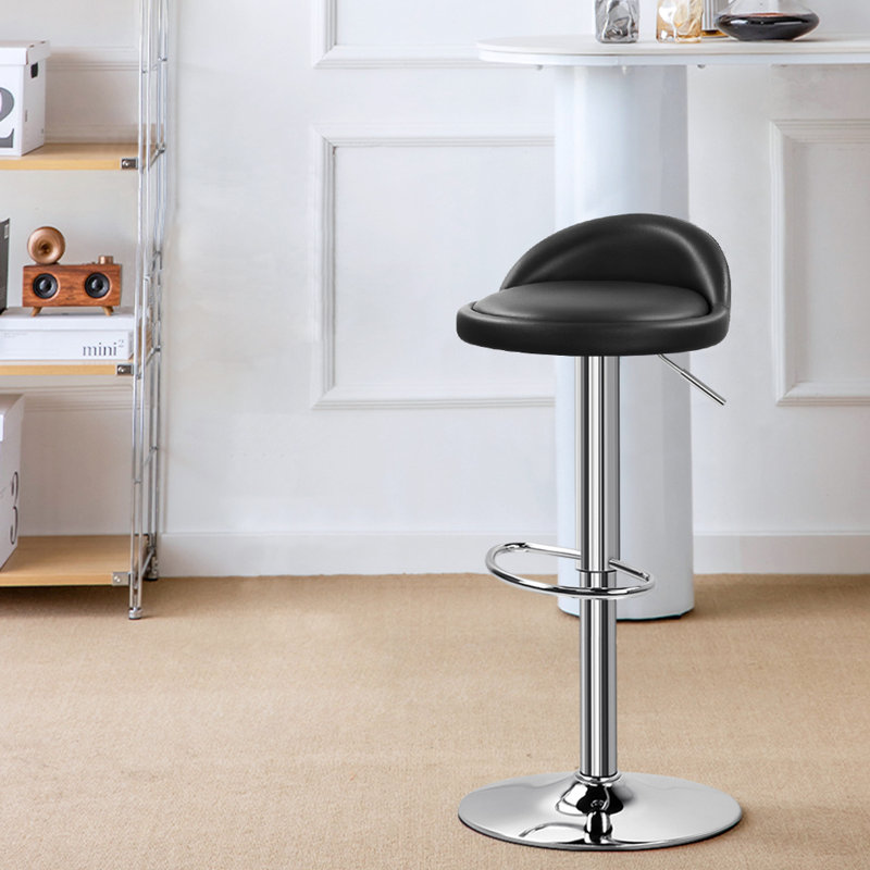 Tabouret de bar rotatif à hauteur ajustable Temelec, Noir