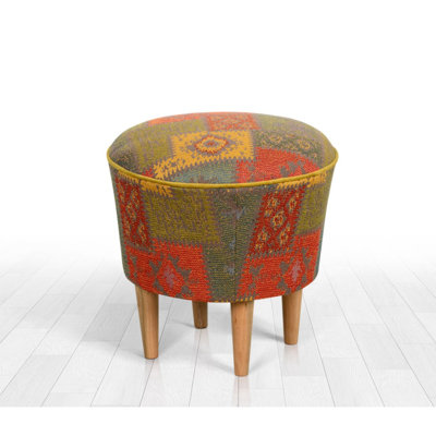 Parral 42Cm Wide Round Footstool Ottoman
