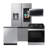 Samsung Stainless Steel Kitchen Package with 25 cu. ft. Mega Capacity Counter Depth 3-Door French Door Refrigerator with Family Hub and Gas Range-109519588