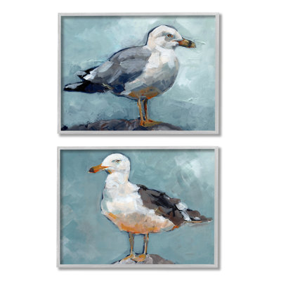 Portrait d'oiseau nautique en forme de mouette bleu gris