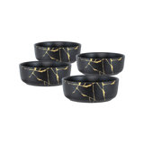 Serving Bowl with Gold Details - Set of 4 - 7"Dia. x 2.5"