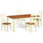 Ensemble de salle à manger 5 pièces comprenant une table rectangulaire avec rallonge papillon et 4 chaises, 101,6 x 198,1 cm, couleur babeurre et cerisier-20549008-132939999