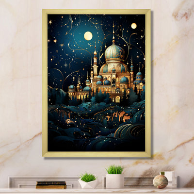 Mosquée baroque, rêverie au clair de lune, art mural