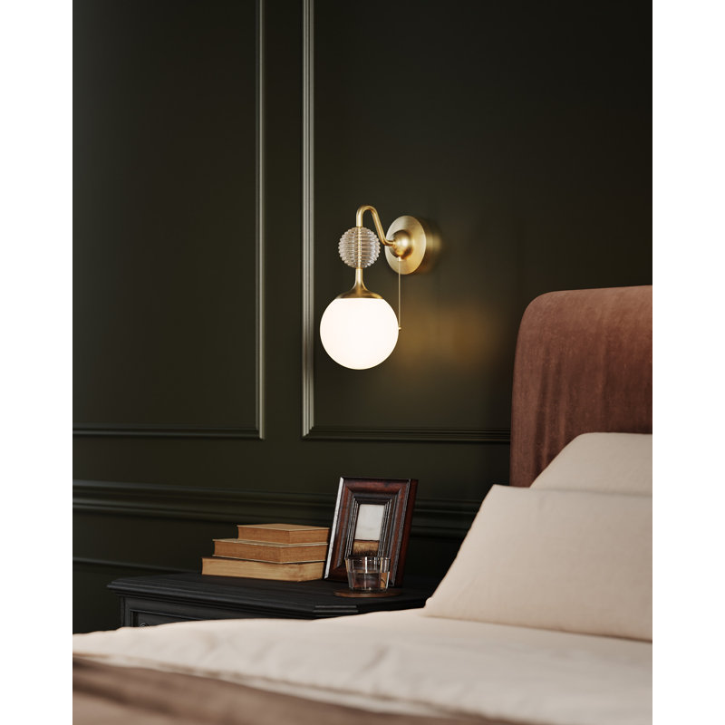 Celia Steel Armed Sconce, Brushed Gold