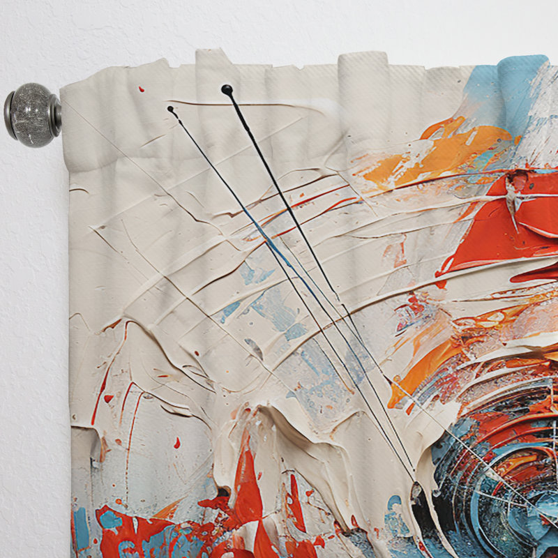 Paget Spiral Chaos Collages Unleashed II - Modern Velvet Curtain - Room Darkening - 1 panel, 52" W x 108" L