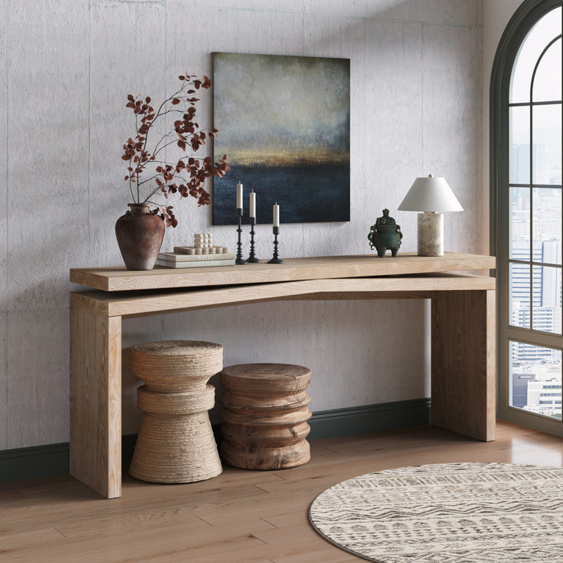 Longue table d'entrée pour salon, couloir, Naturel antique