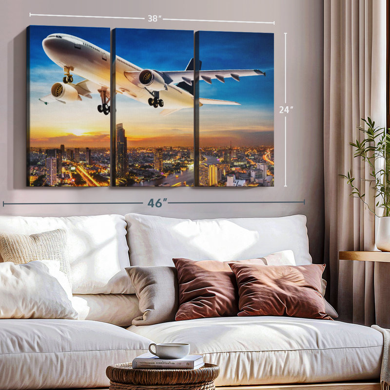 «Transport Plane» sur, H 24 po x l 38 po x P 1,25 po