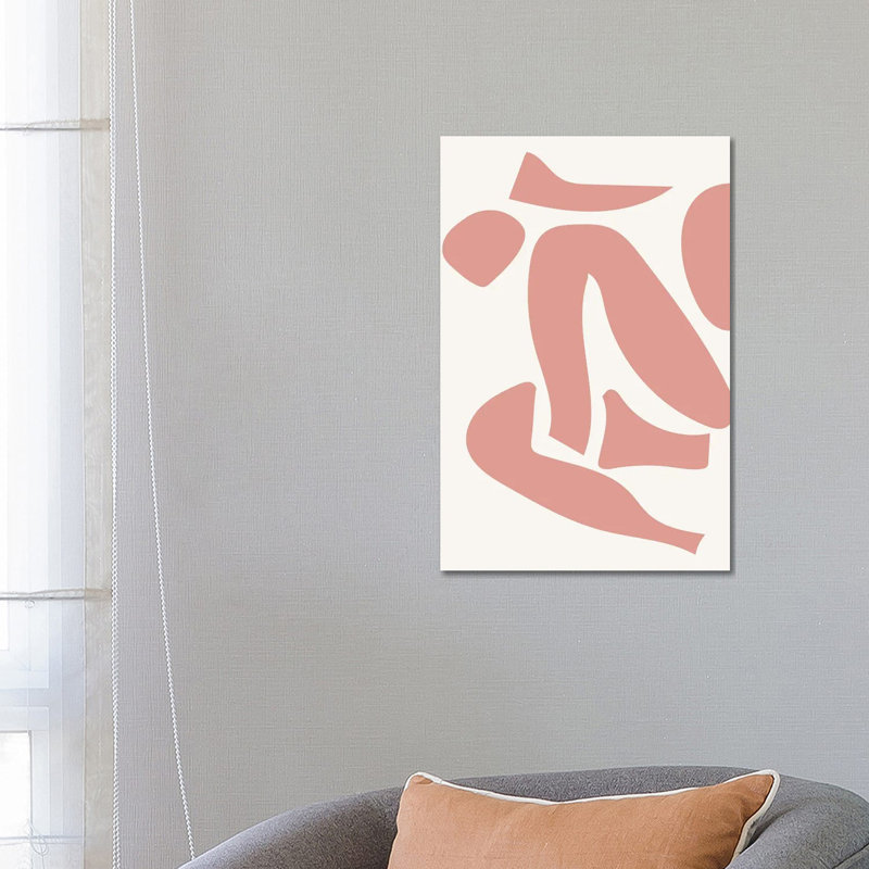 « Déstructed » rose par Mambo art studio-impression, H 26 po x l 18 po x 1,5 po, Pas de tapis, Toile tendue
