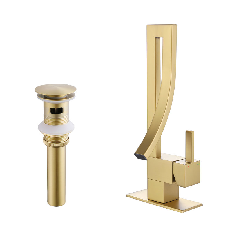 Robinet de lavabo de salle de bain 13,8 po Creative, Drain Assembly Included, Gold