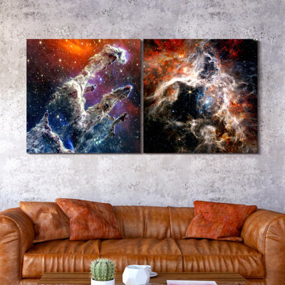 Verre trempé Vetro De Arte "The Eagle And Tarantula Nebula" 2 pièces