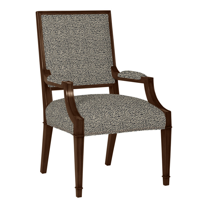 Michael Weiss Leighton Arm Chair, Tarbee Pebble, Casa Blanca