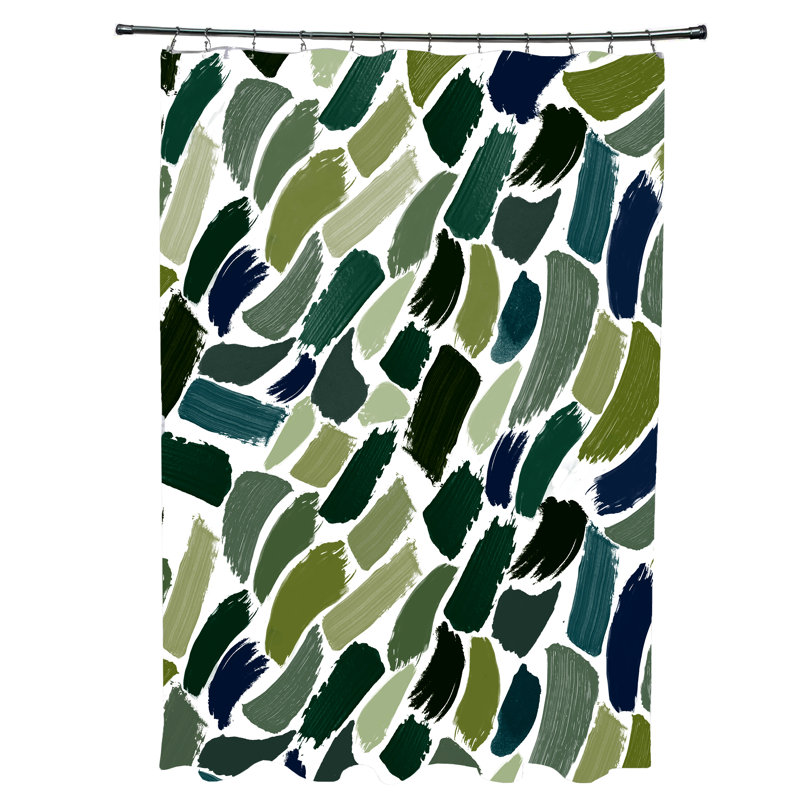 Alfarata Abstract Shower Curtain, Green