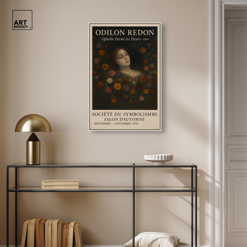 «Redon's Beauty», affiche sur toile par Art Remedy, H 31 po x l 21 po, Cadre argenté