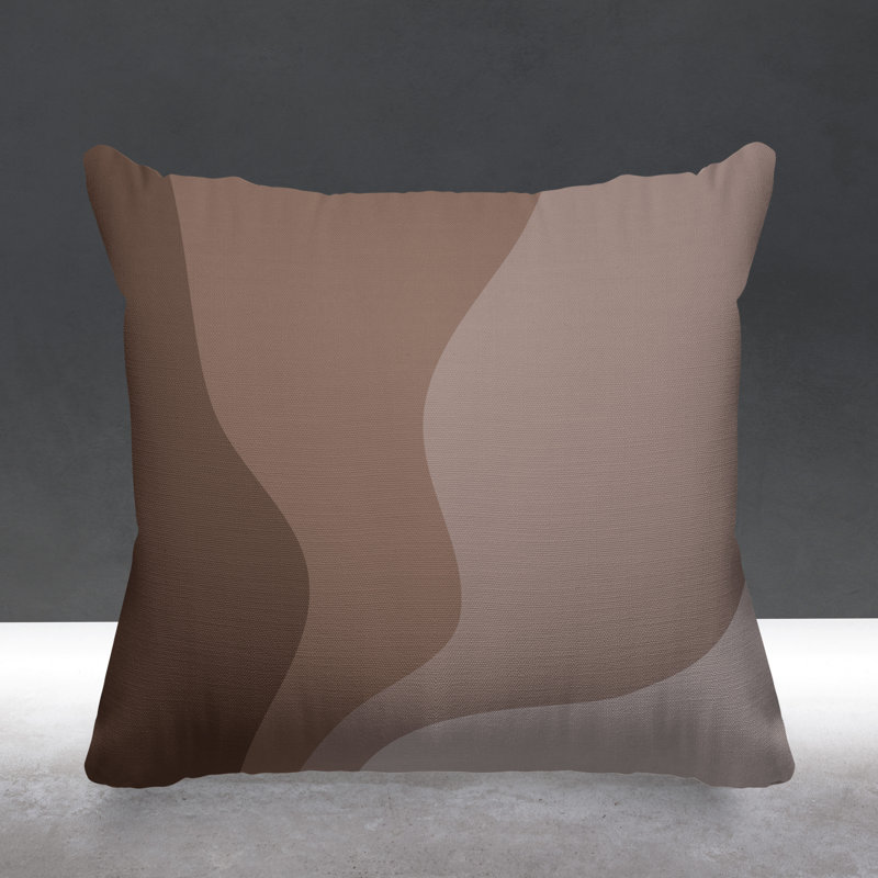 Bunko Ombre Outdoor Reversible Throw Pillow, Orange, 17" x 17", Square