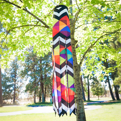 Geometric Black & White 40" Illusion Windsock