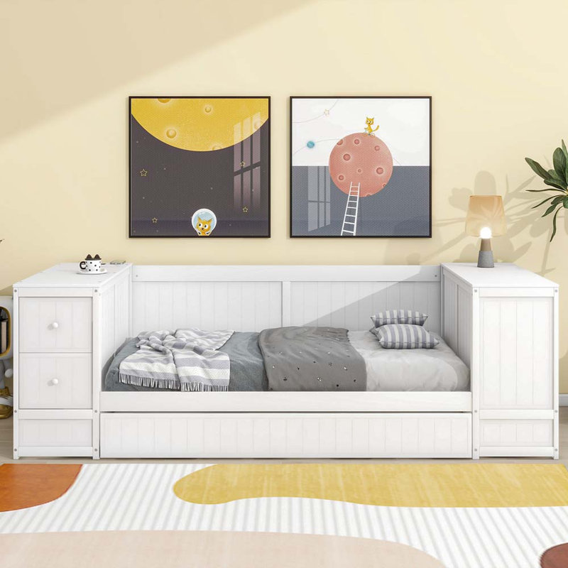 Amisaday Daybed with Trundle, White