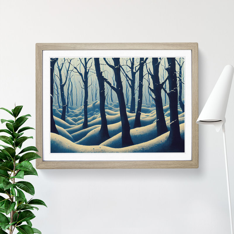 XH1022-10199X Winter Forest Vol.6 - Single Picture Frame Print, 34cm H x 46cm W x 2cm D, Oak