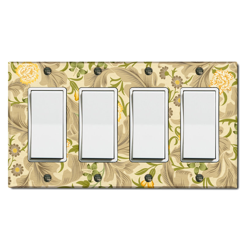 Plaque murale berçante 4 bandes Flower