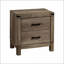 Rustic Contemporary 2-Drawer Solid Wood Nightstand - Brown Melamine