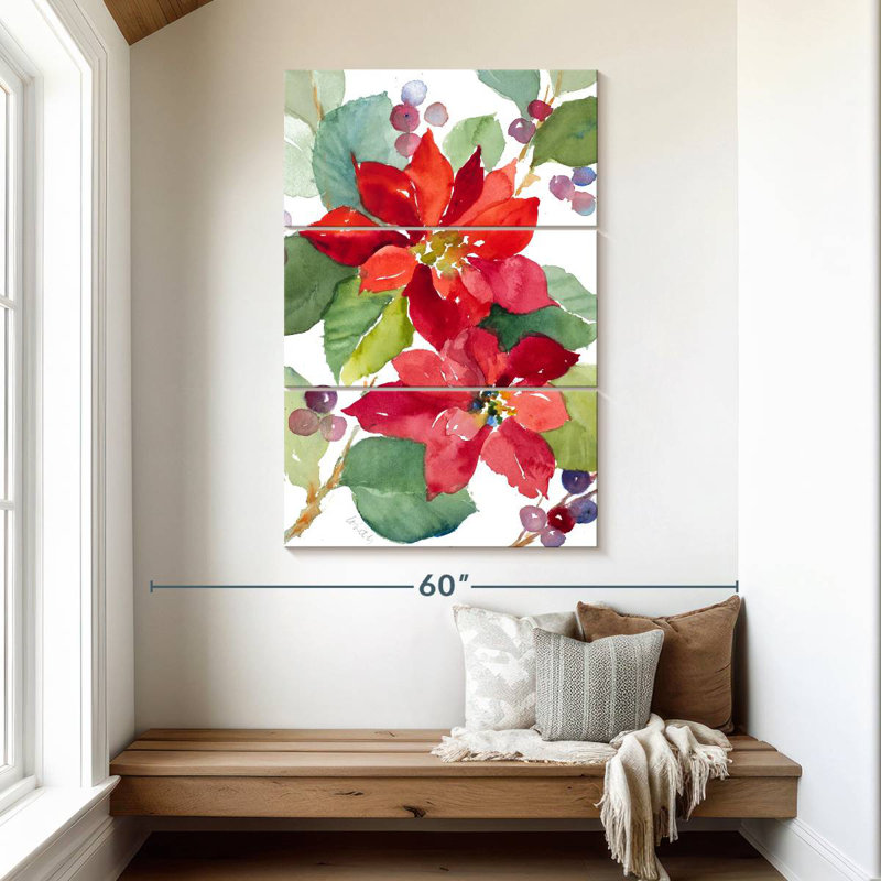 Harnek Berry Poinsettias, H 50 po x l 32 po
