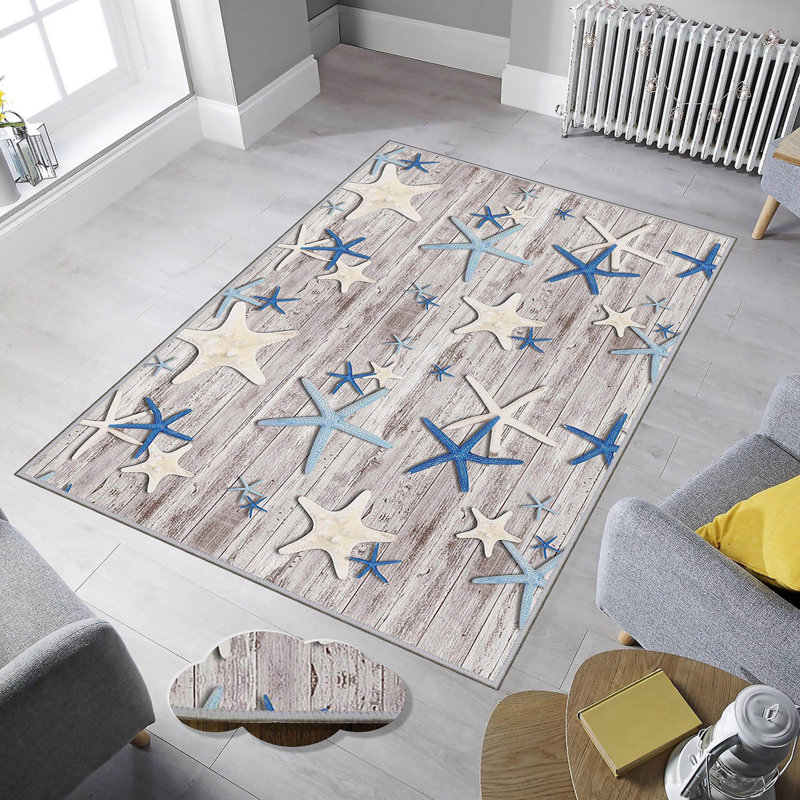 Stylish Woven Carpet, 4 x 6 Feet, 100% Polyester | Antibacterial, 3D Digital Printing, Non-Slip PVC Felt Dot Underside | Machine Washable, 0.4 in Pile Height, Perfect for Living Room & Bedroom Decor