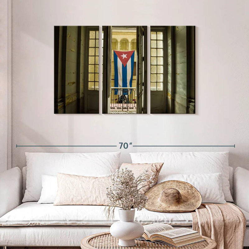 Borges Cuba Flag On Window, 28" H x 45" W