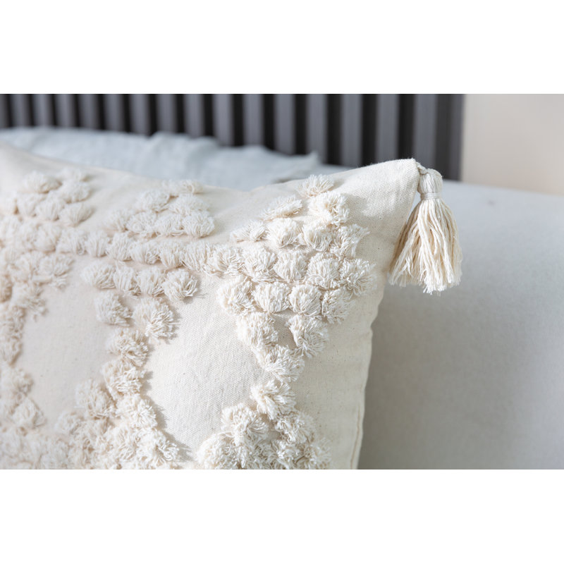 Housse de coussin Novel, Blanc cassé, Carré
