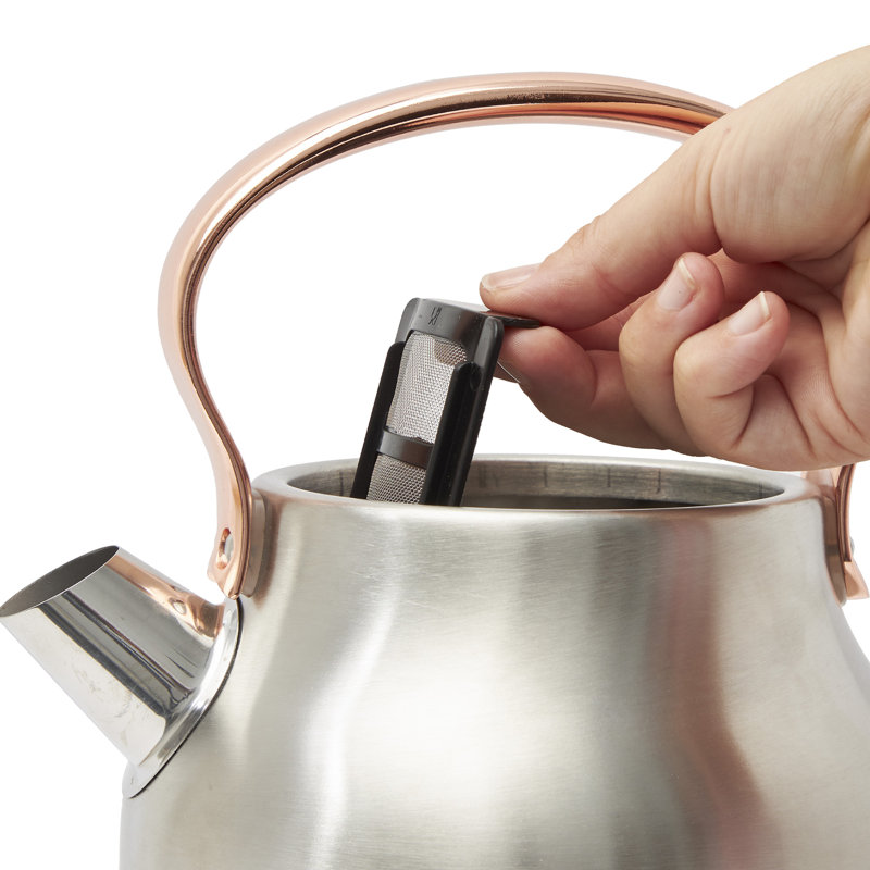 Haden Heritage 1.7 Liter Electric Kettle & 12 Cup Coffee Maker, Steel & Copper